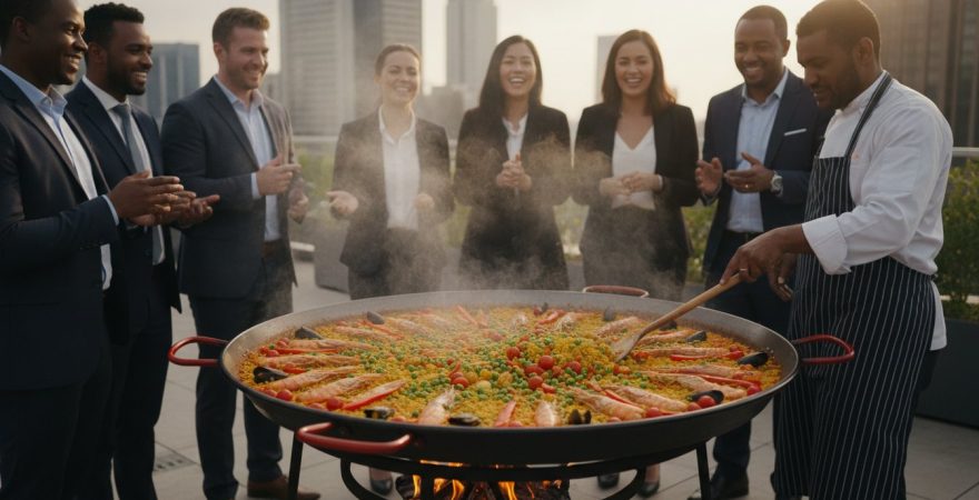 Boosting Team Morale with On-Site Paella Catering: A Sensory Corporate Experience